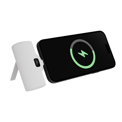 Pocket Power Bank with Folding Charging Plug and Phone Stand