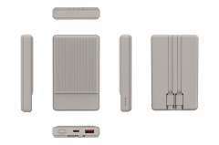 Ultra thin PD Power Bank 20000mAh with Built-in Cable and Display