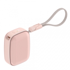 Palm-Sized Cube Design Semi-Solid State Power Bank｜Built-in USB-C Cable & Digital Display, 22.5W Max Output.